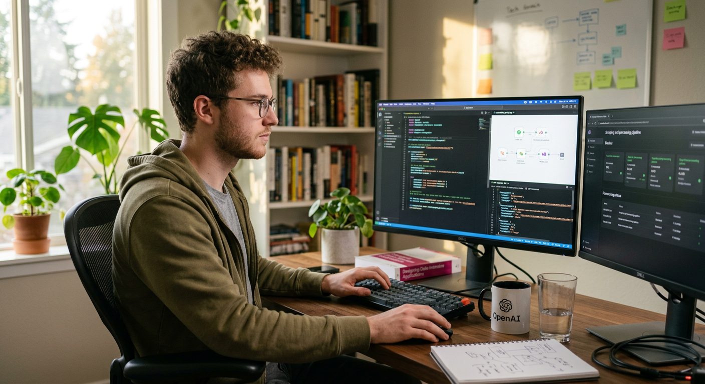 A developer building AI automations at Vantage AI Group
